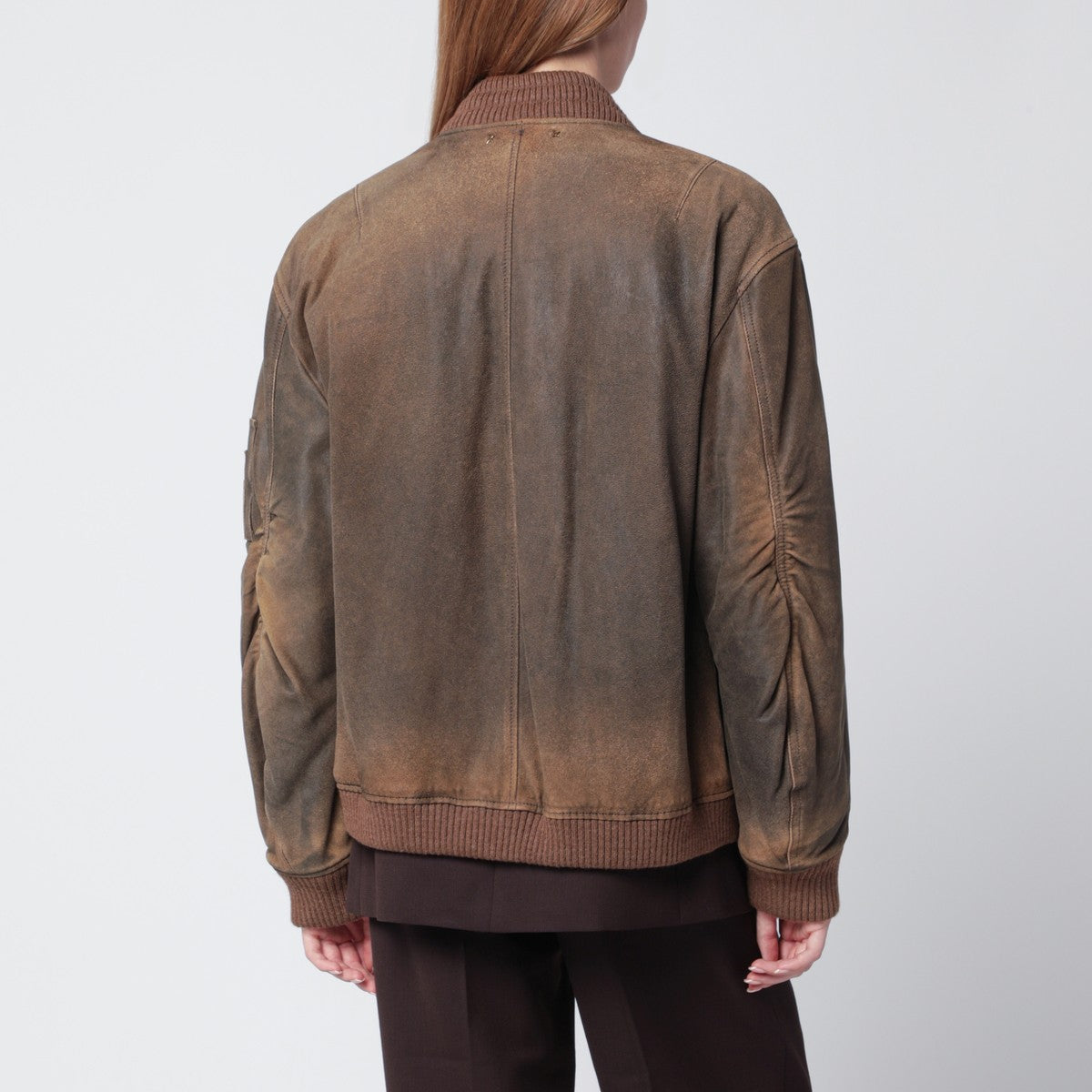 Golden Goose Vintage-effect brown bomber Golden Goose 