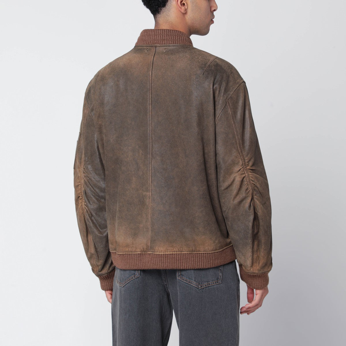 Golden Goose Vintage-effect brown bomber Golden Goose 