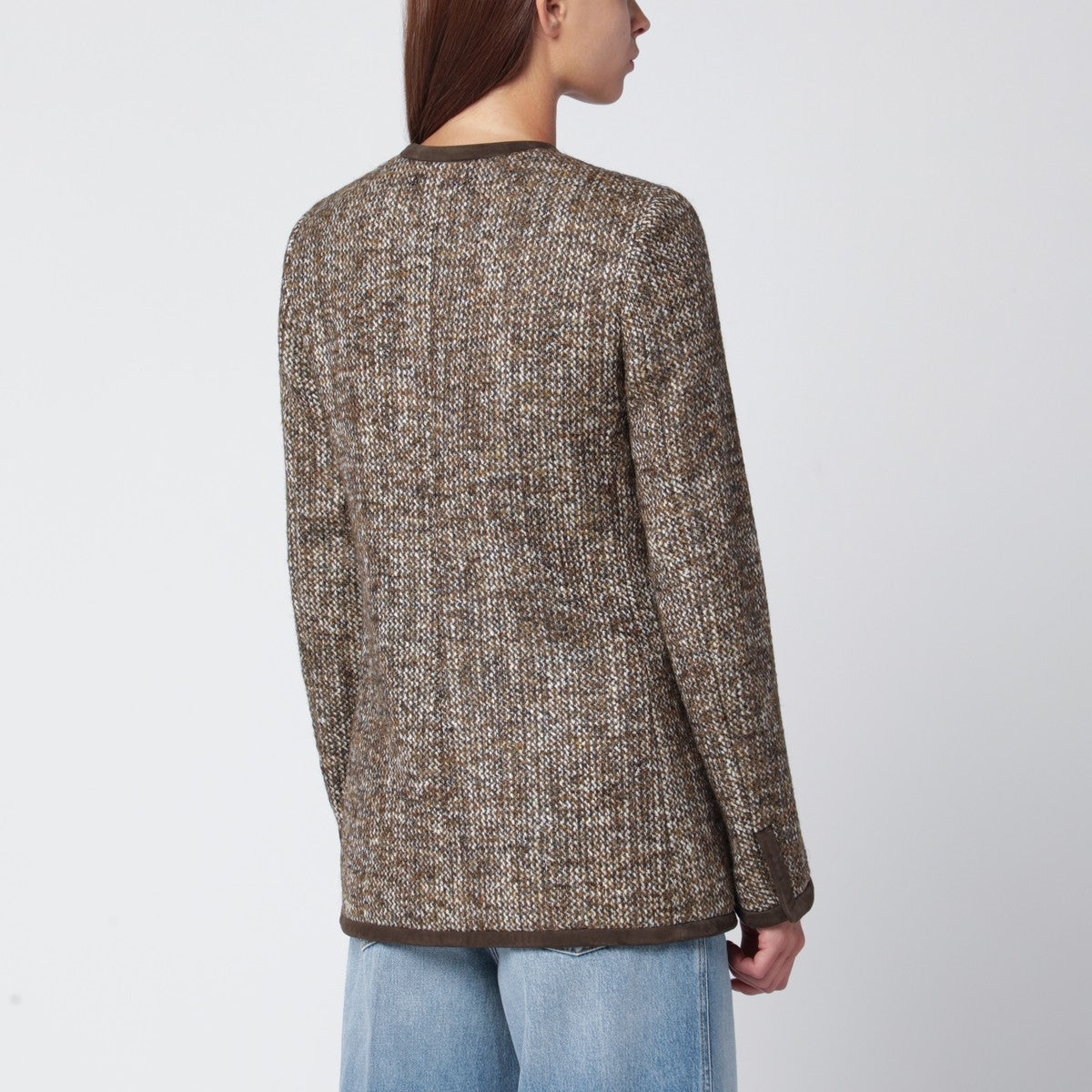 Golden Goose Coffee-colored wool tweed jacket Golden Goose 
