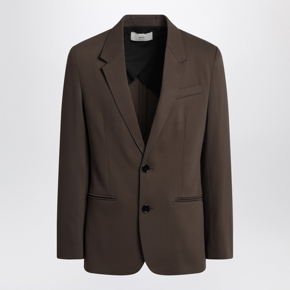 Ami Paris Single-breasted olive black wool jacket Ami Paris 