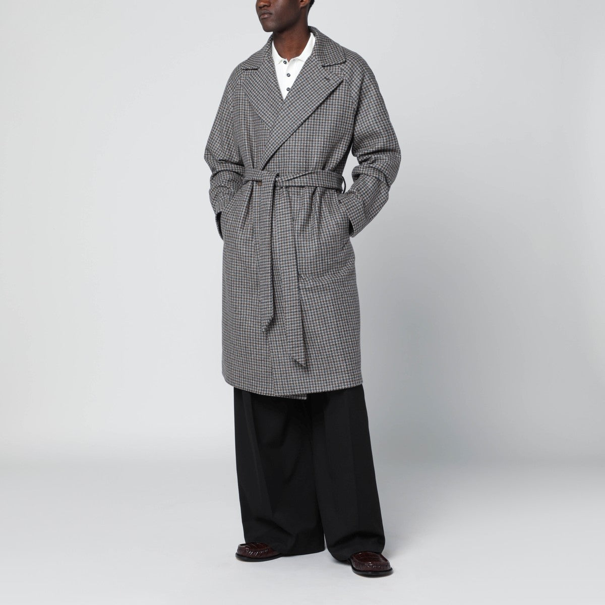 Tagliatore Houndstooth belt coat Tagliatore 