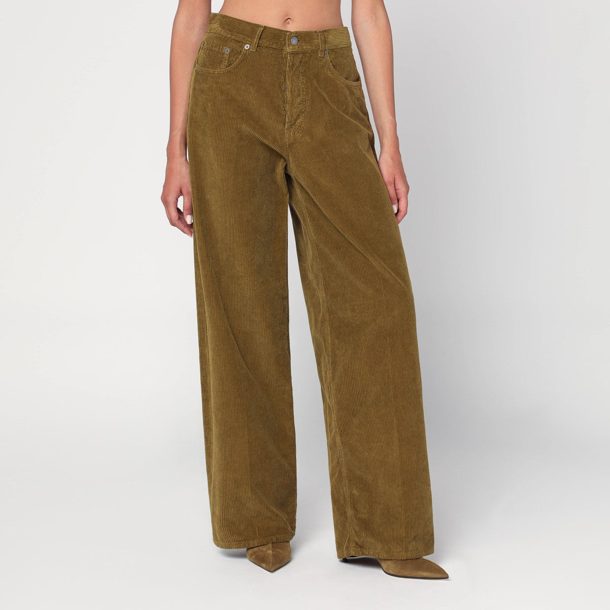 HAIKURE Wide moss green corduroy trousers Haikure 