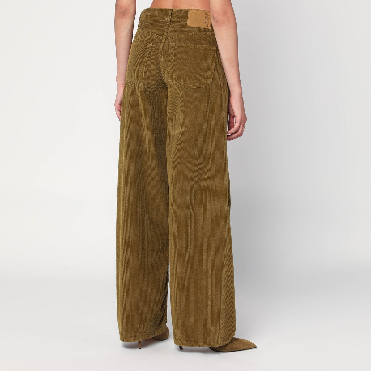 HAIKURE Wide moss green corduroy trousers Haikure 