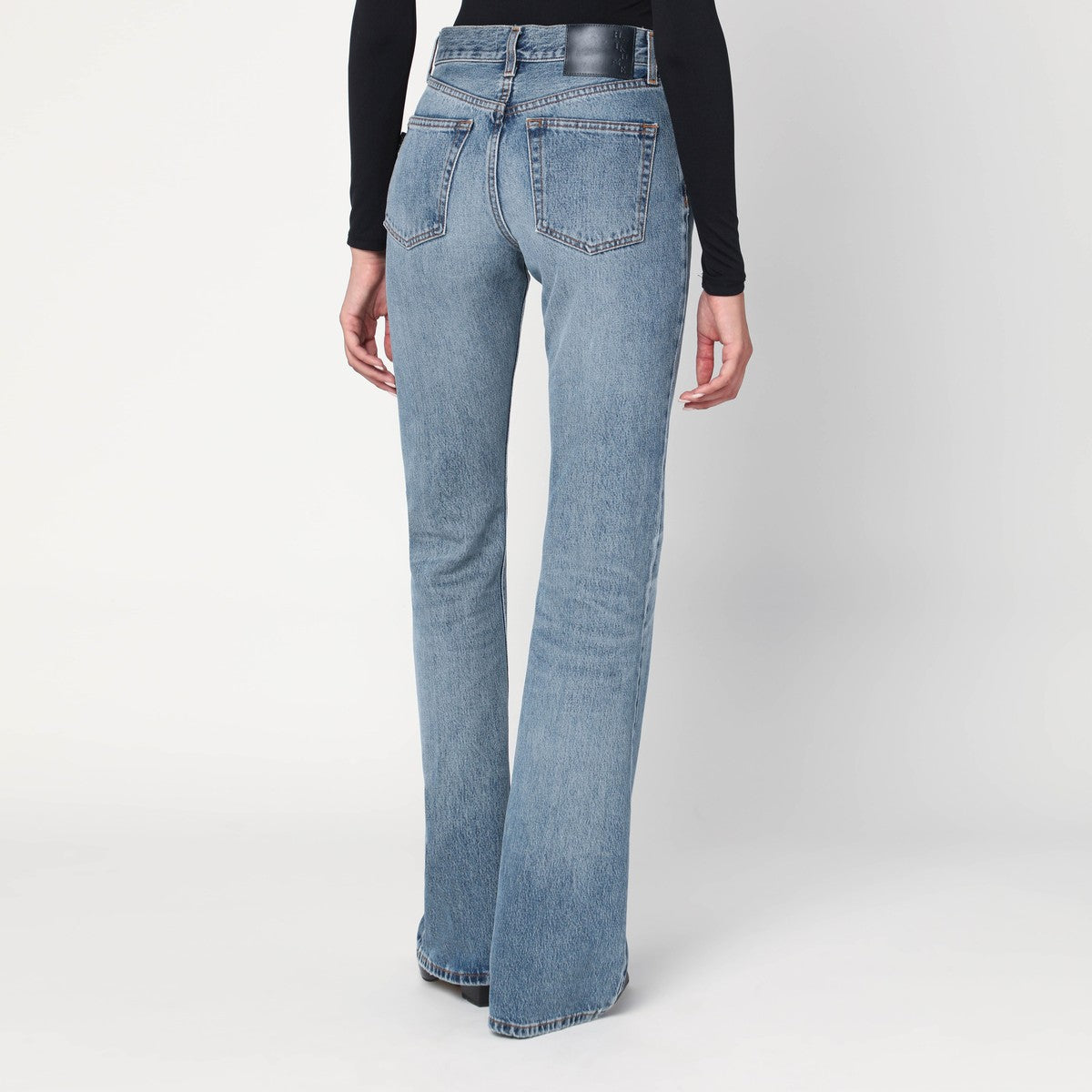 HAIKURE Flared Flora jeans in blue with washed effect Haikure 