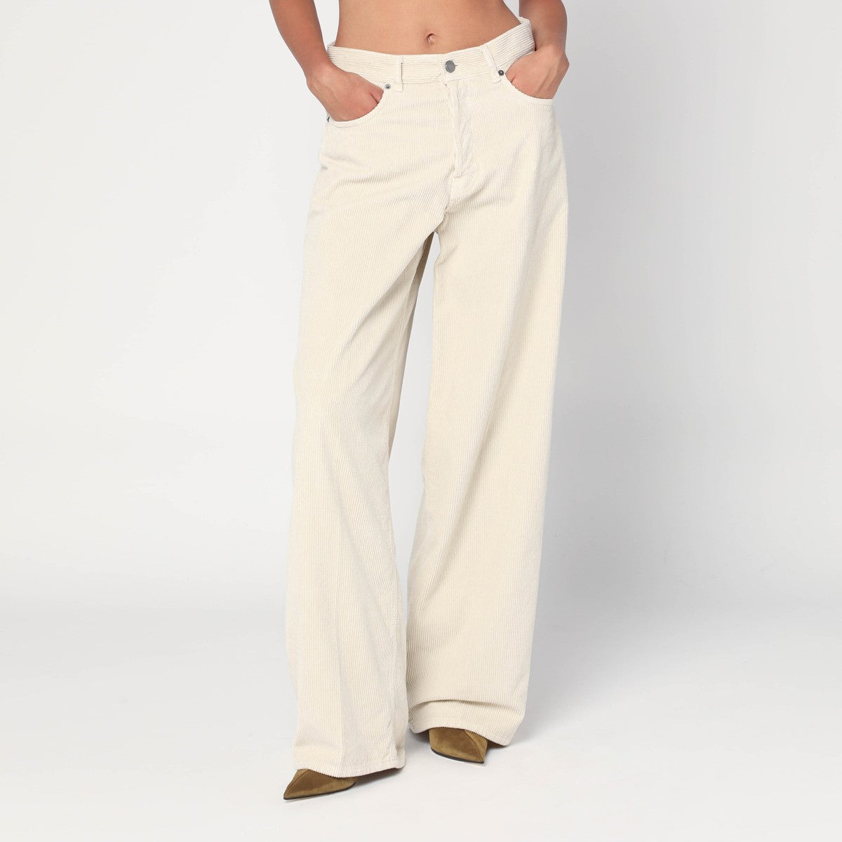HAIKURE Wide ecru corduroy trousers Haikure 