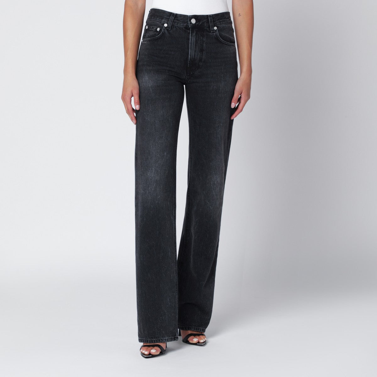 HAIKURE Black washed-effect Star jeans Haikure 