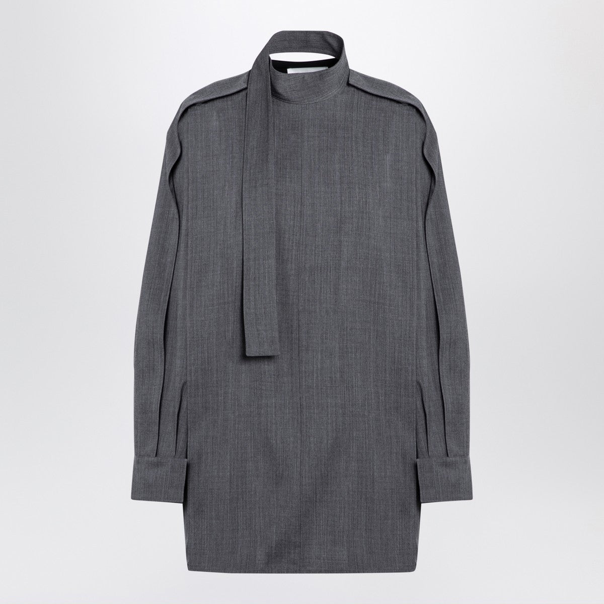 Jil Sander Grey wool shirt with scarf Jil Sander 