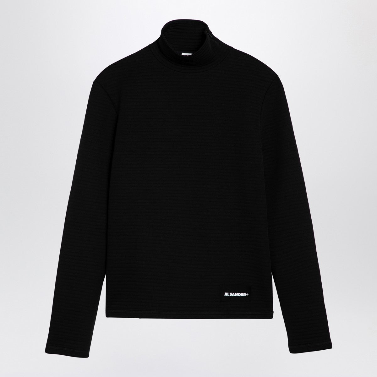 Jil Sander Black turtleneck sweater with logo patch Jil Sander 
