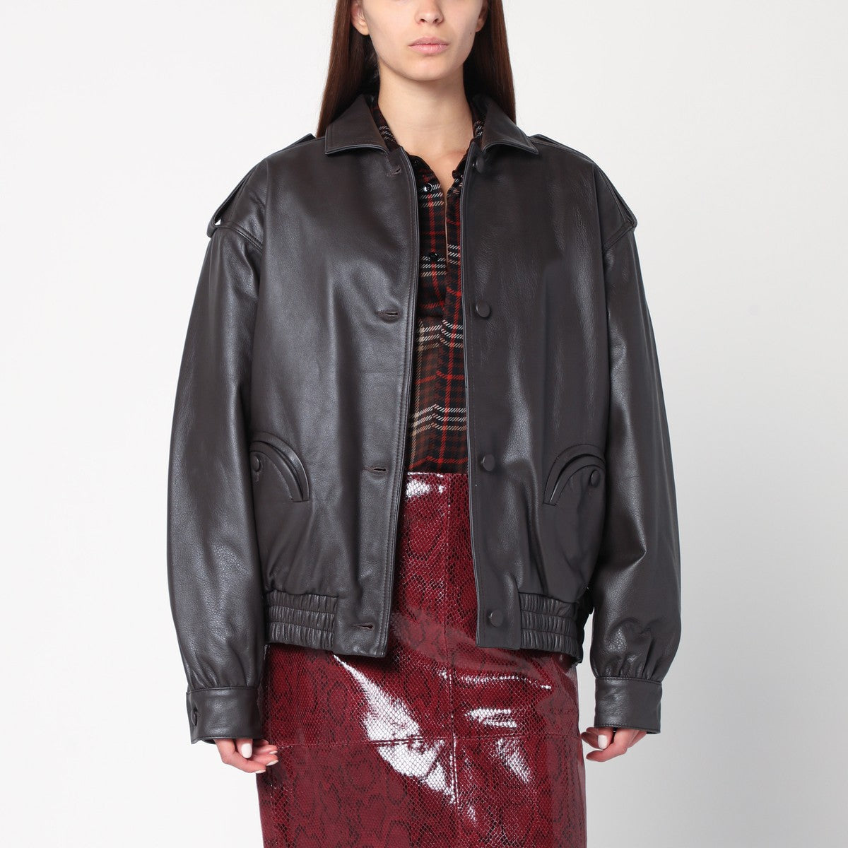 Blazé Milano Ebony leather bomber jacket Blazé Milano 