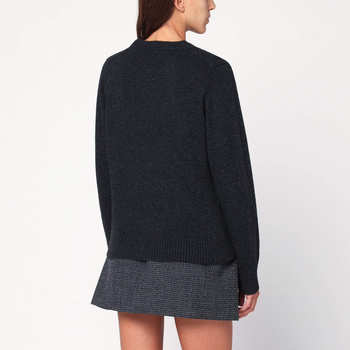 GANNI Dark grey Puppy wool-blend sweater Ganni 