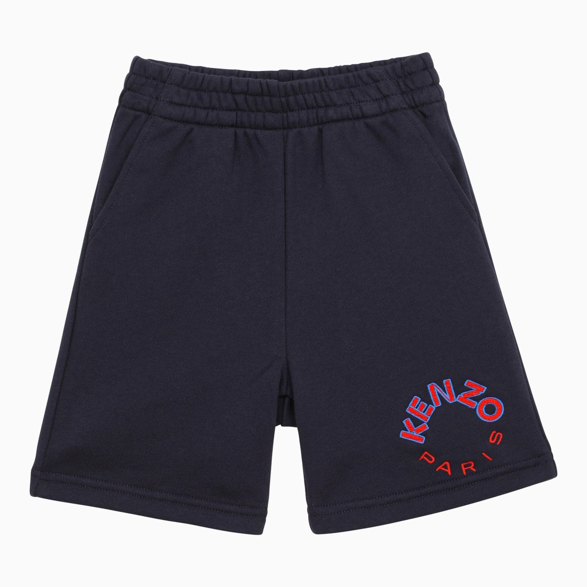 KENZO Navy blue cotton shorts with logo Kenzo 
