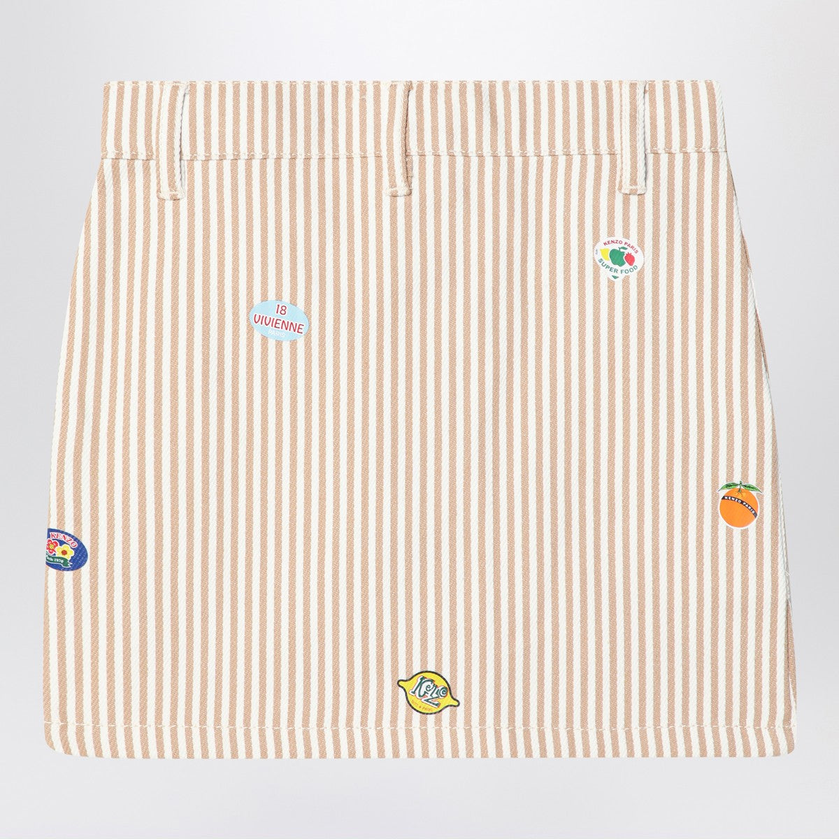 KENZO White/sand striped mini skirt Kenzo 