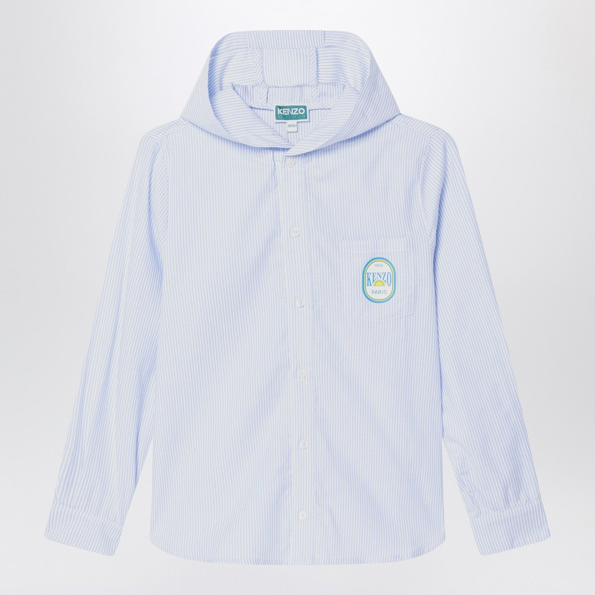 KENZO Hooded striped shirt in cotton Kenzo 