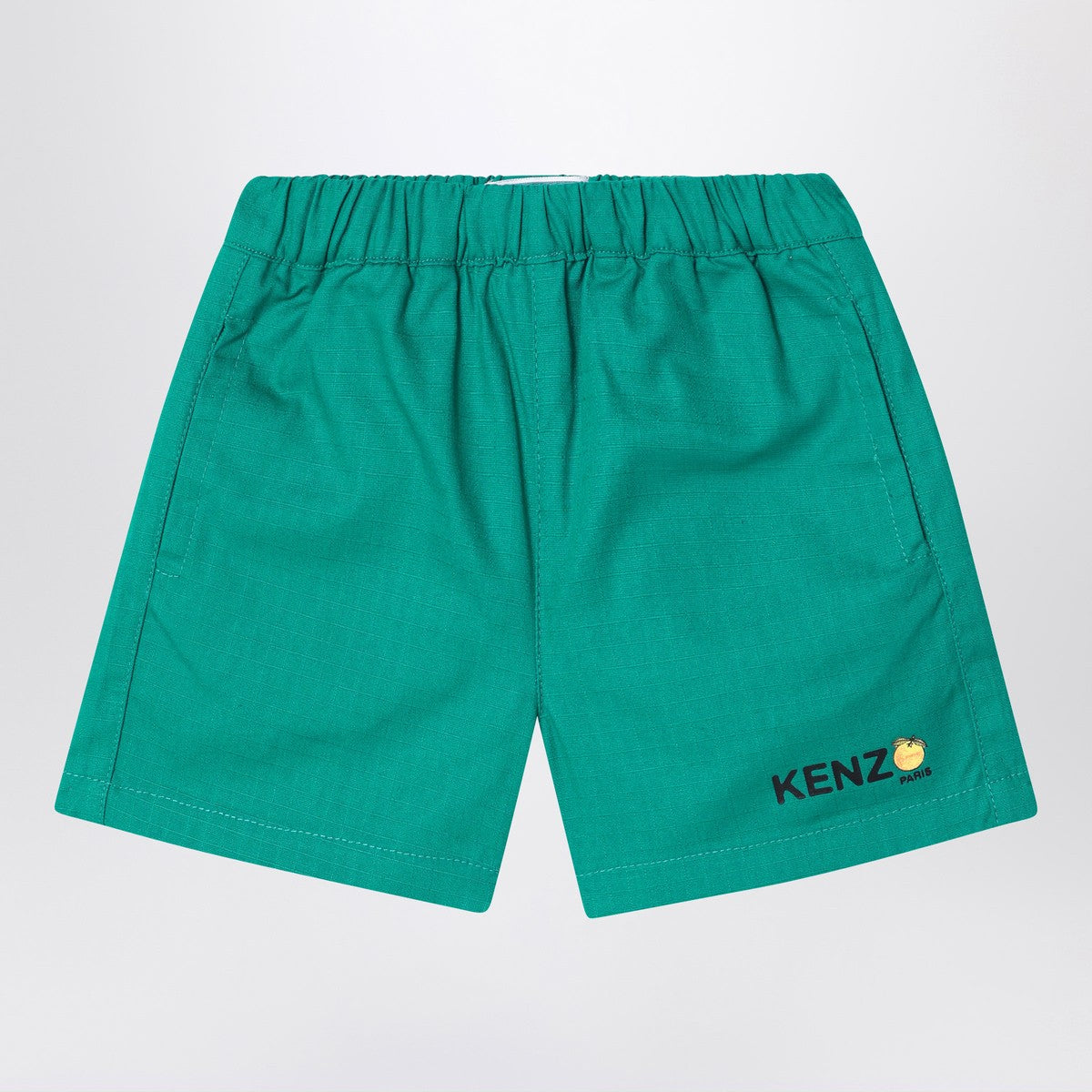 KENZO Green cotton shorts with logo Kenzo 