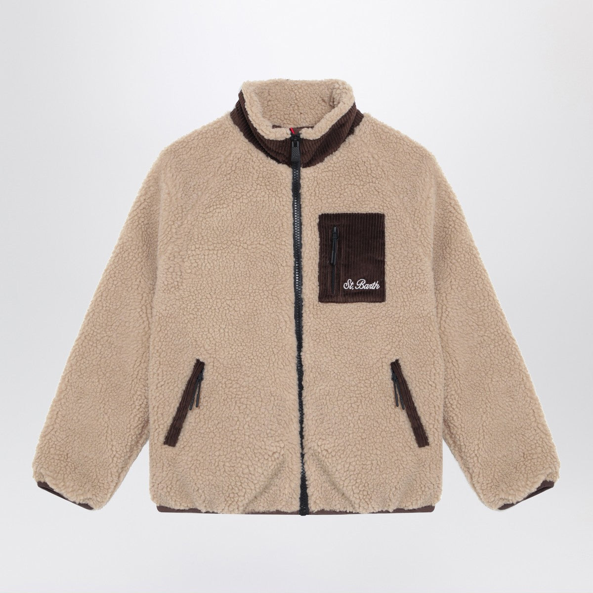 MC2 Saint Barth Beige sherpa jacket with Snoopy MC2 Saint Barth 