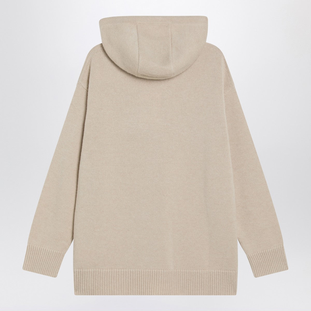 Max Mara Beige wool and cashmere knit hoodie Max Mara 