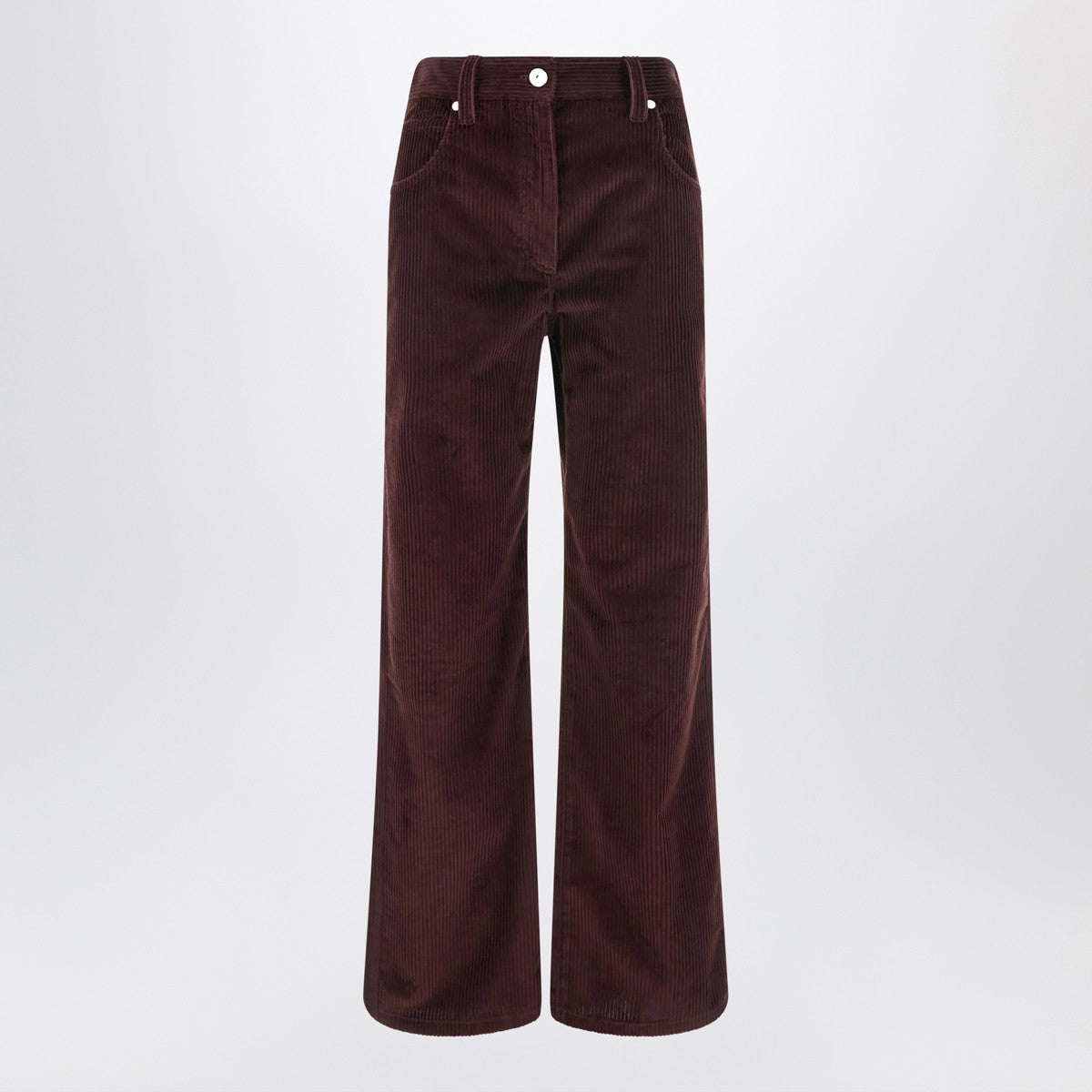 Brunello Cucinelli Wide-leg bordeaux velvet trousers Brunello Cucinelli 