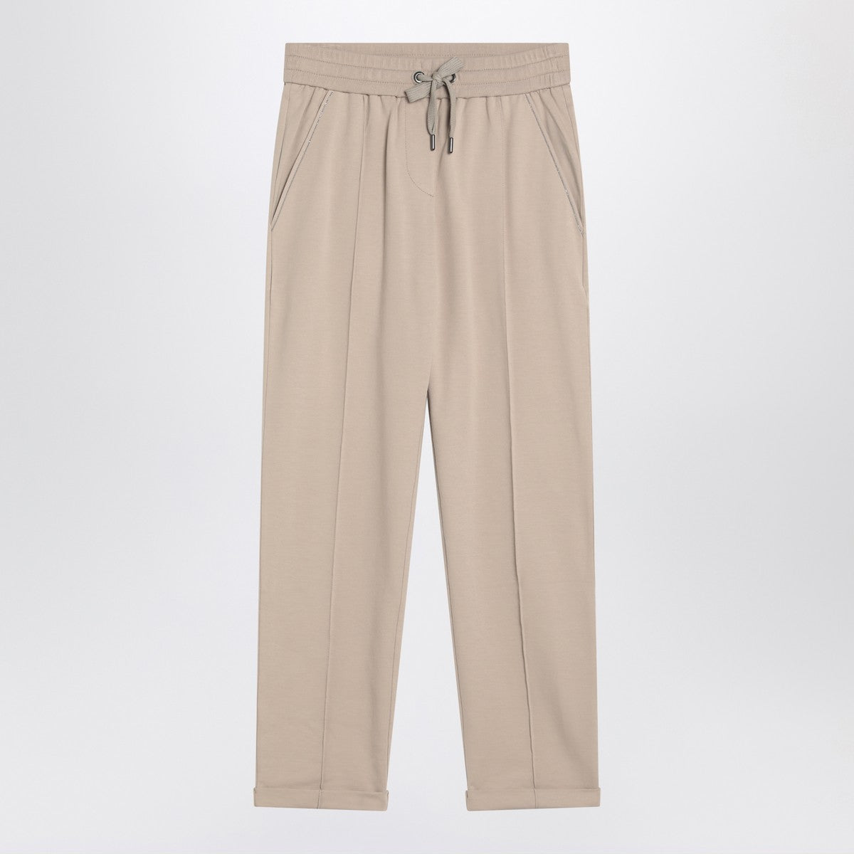 Brunello Cucinelli Beige cotton joggers Brunello Cucinelli 
