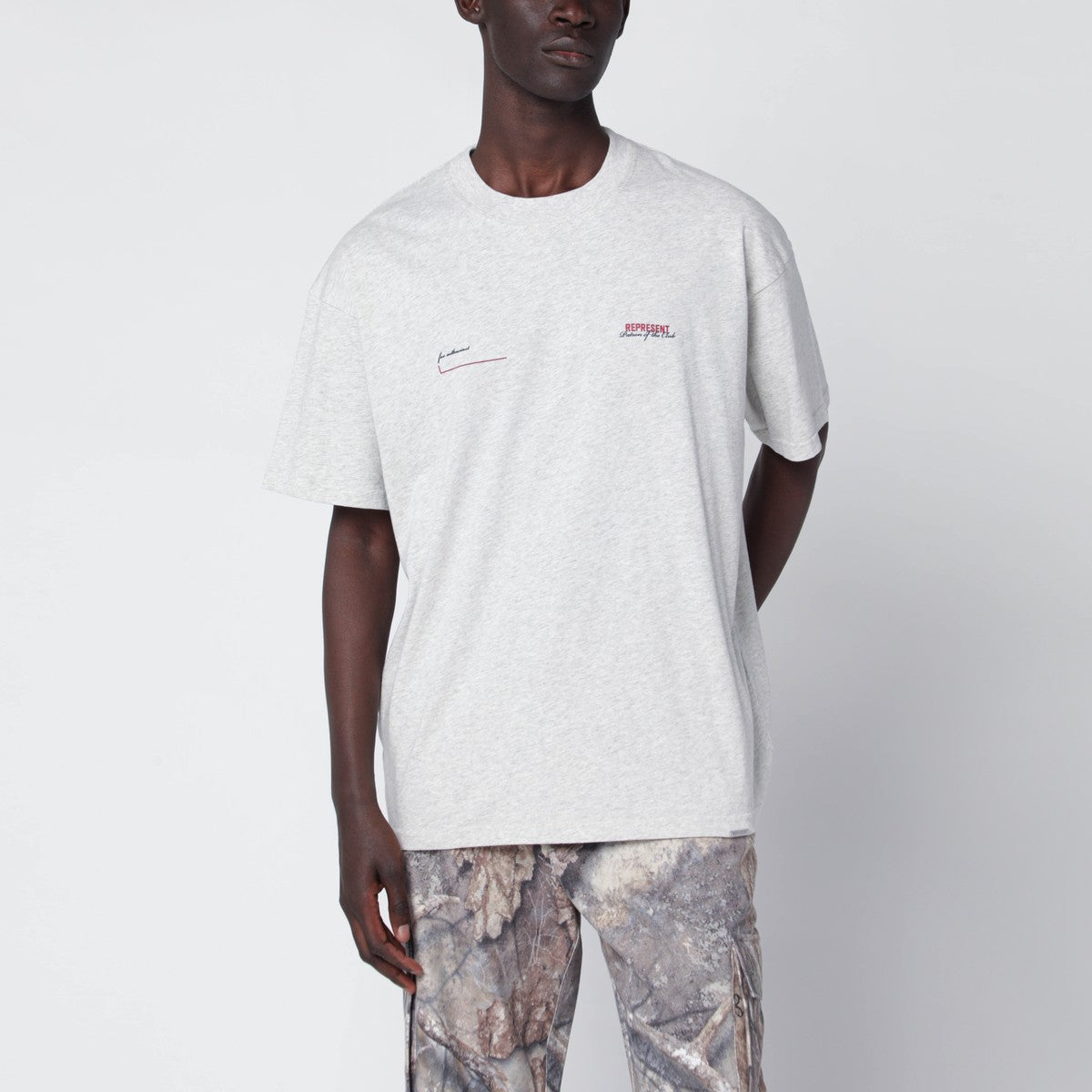 Represent Cream Marl T-shirt with logo Represent 