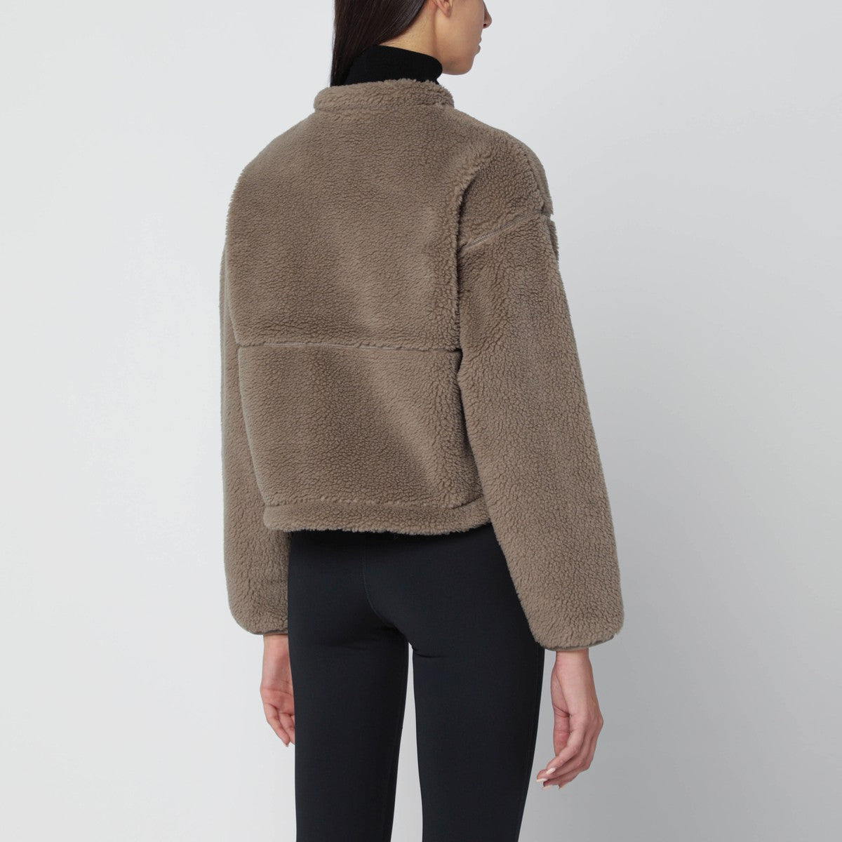 The North Face Brown cropped fleece with zip The North Face 