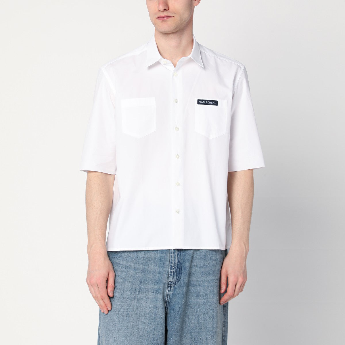 NAMACHEKO White shirt with logo patch NAMACHEKO 
