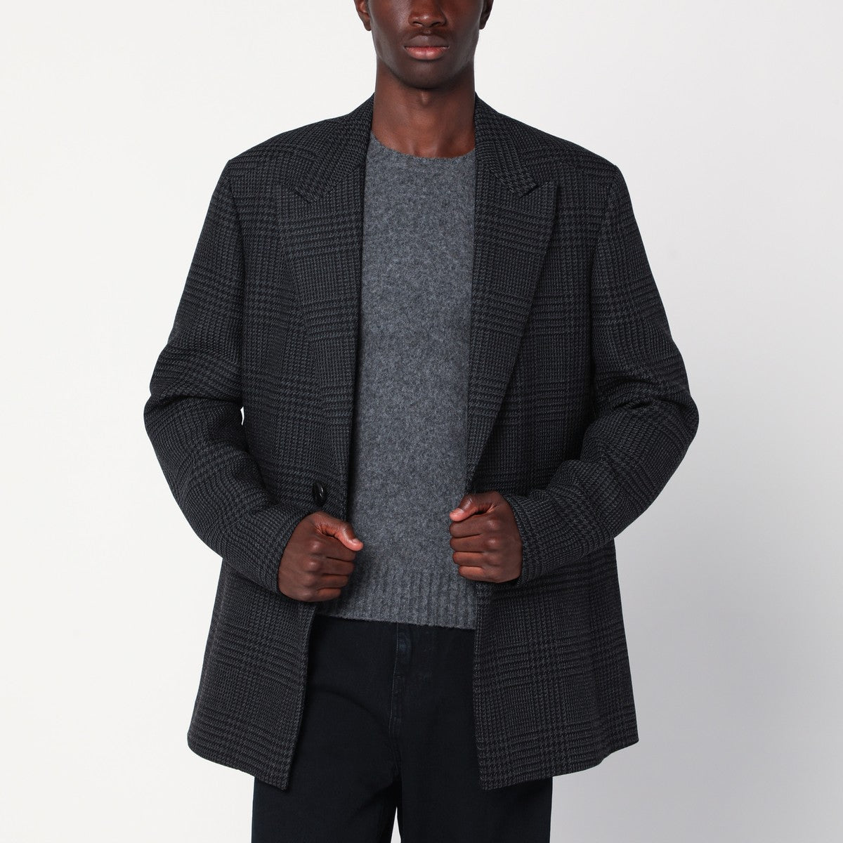 NAMACHEKO Black melange Prince of Wales jacket NAMACHEKO 
