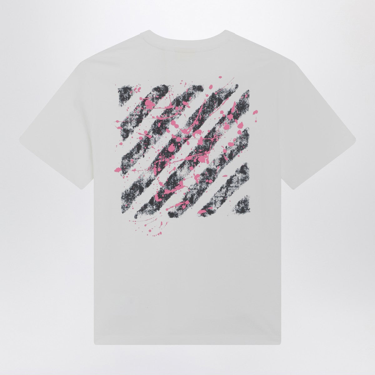 Off White Off-White™ White/fuchsia Diagonal Splat Logo T-shirt Off White 