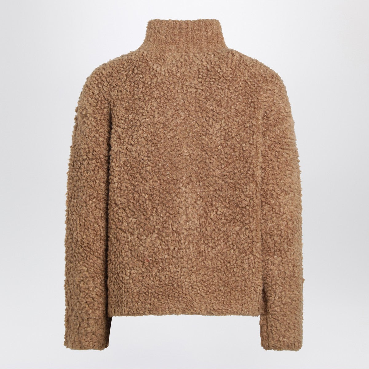 Max Mara Studio Beige zip-up cardigan in boucle wool blend Max Mara Studio 
