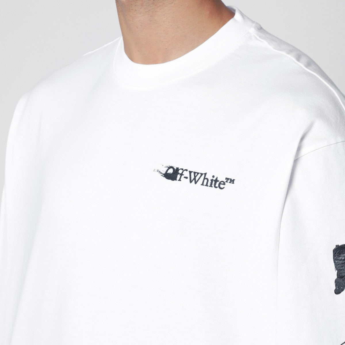 Off White Off-White™ White long-sleeved T-shirt with logo Off White 