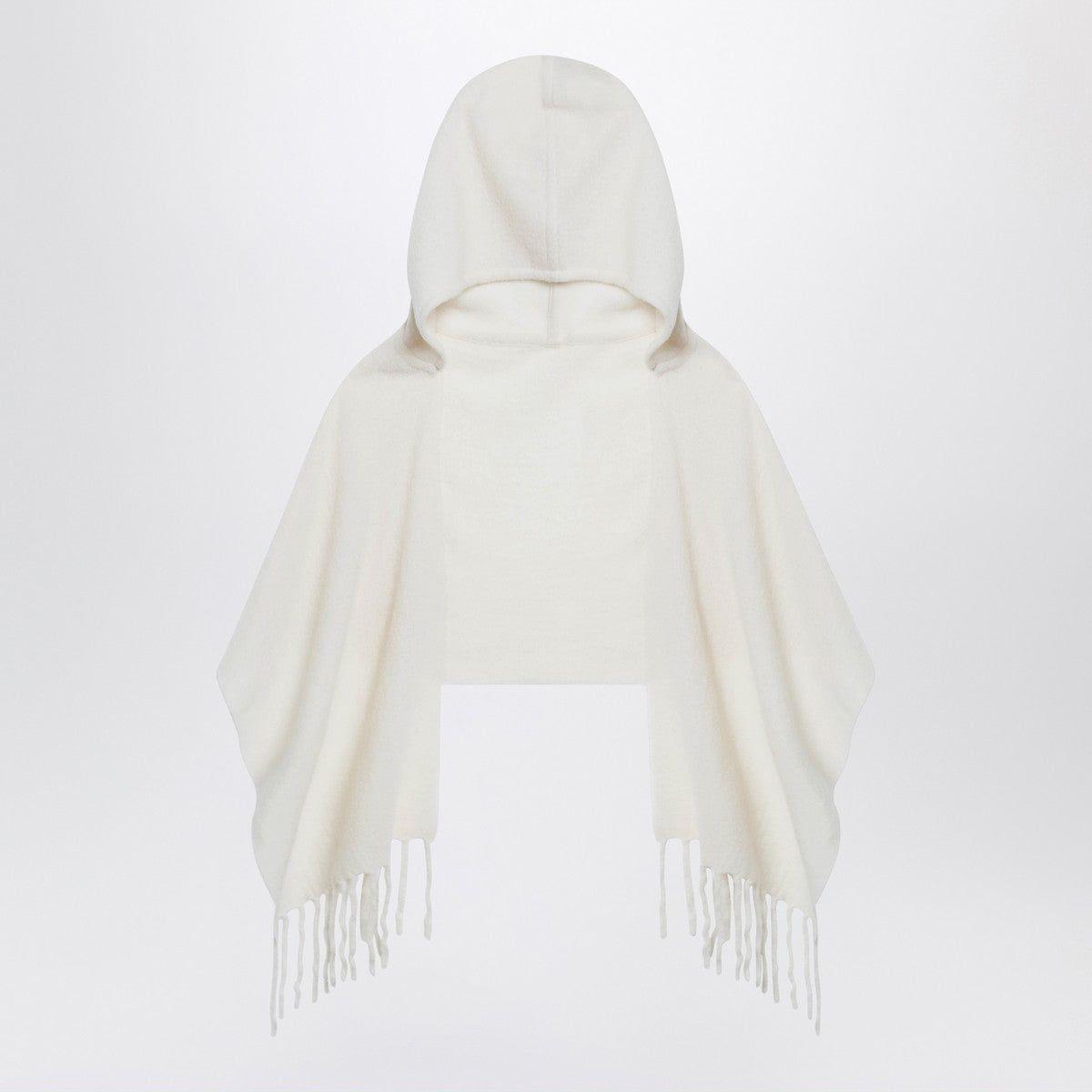 Destin White wool hooded cape Destin 