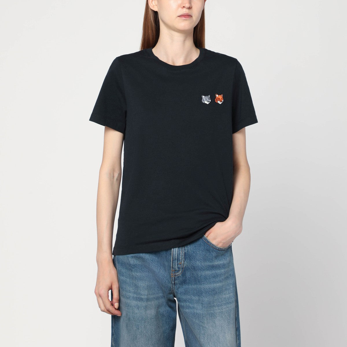 Maison Kitsuné Anthracite grey cotton T-shirt Maison Kitsuné 