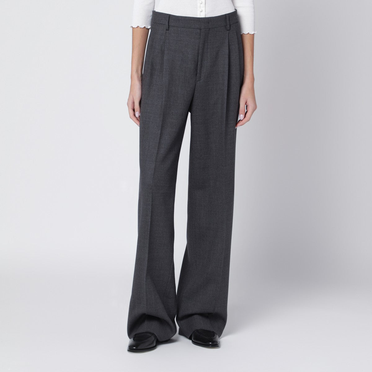 Tagliatore Grey pleated wool-blend trousers Tagliatore 