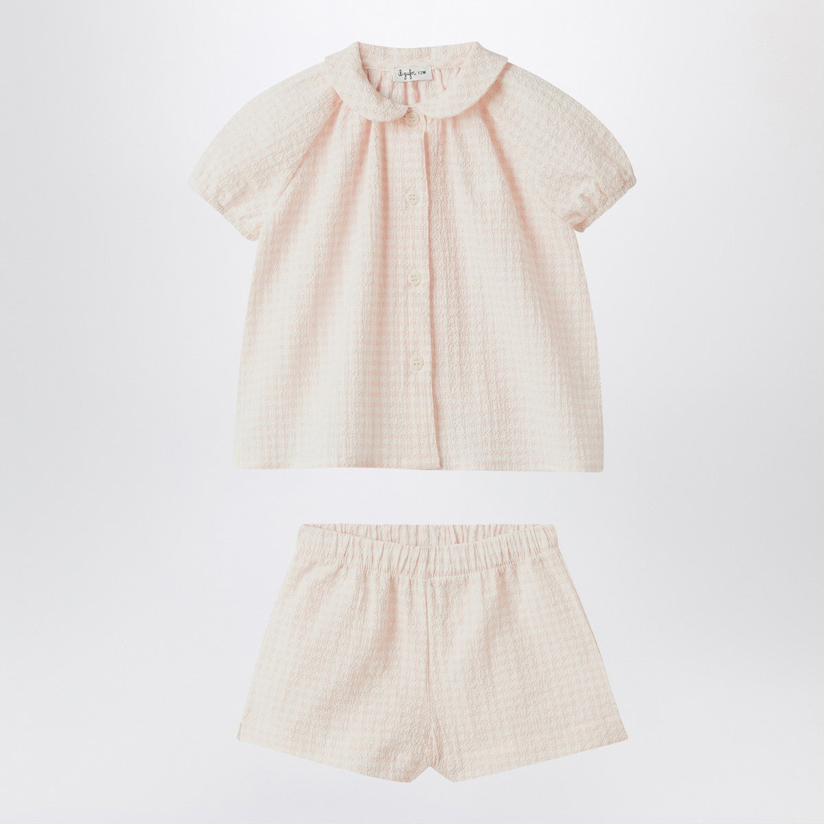 Il Gufo Pink set in seersucker Il Gufo 