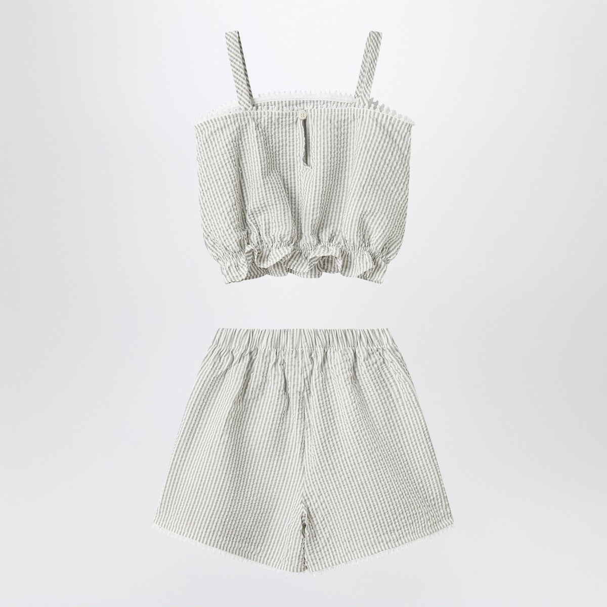 Il Gufo Granite-coloured set in striped seersucker Il Gufo 