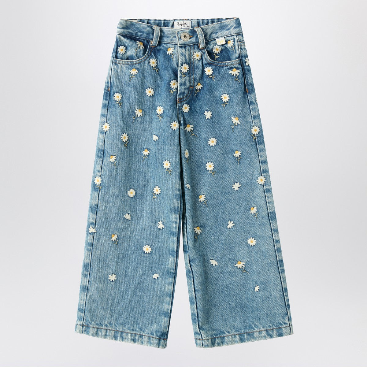 Il Gufo Blue jeans with daisy embroidery Il Gufo 