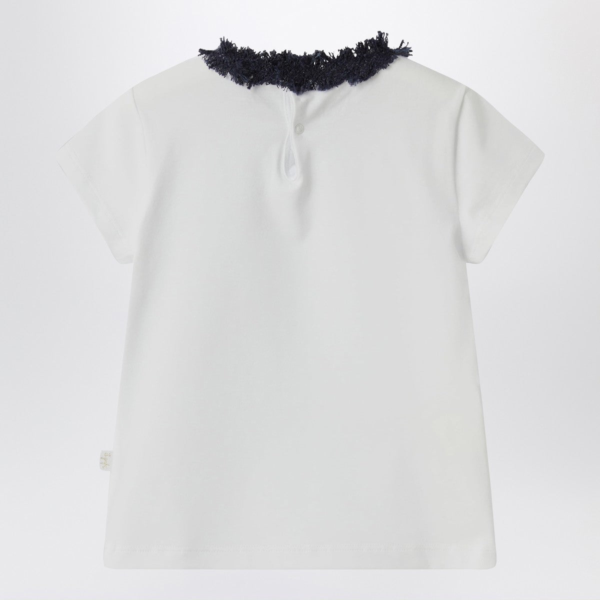 Il Gufo White T-shirt with frayed neckline Il Gufo 