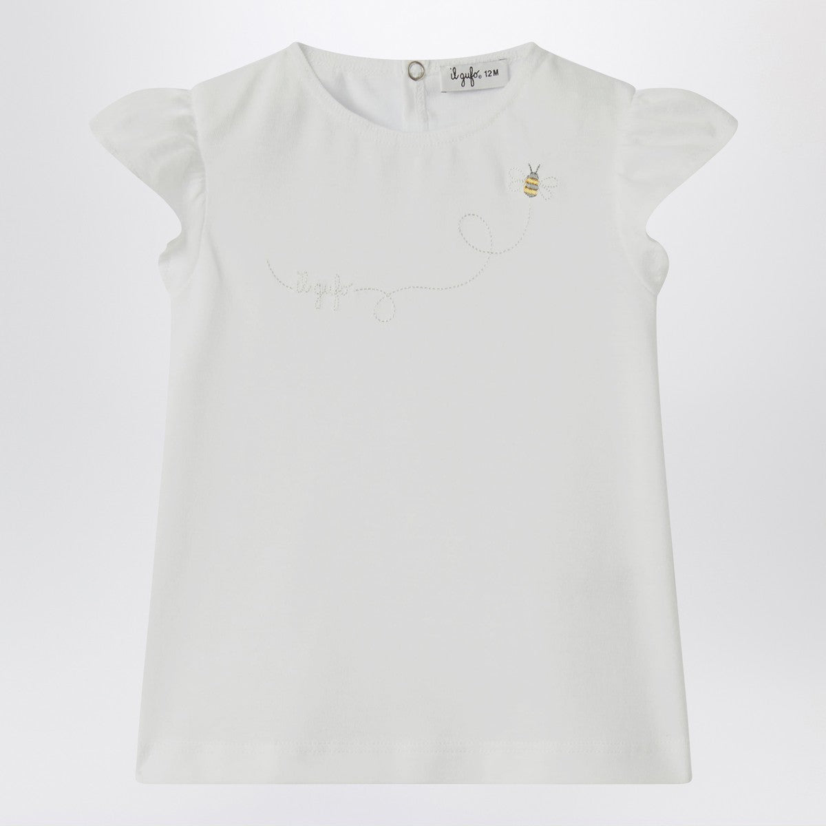 Il Gufo White T-shirt with ruffled sleeves Il Gufo 