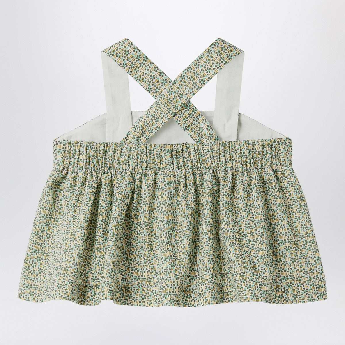 Il Gufo Forest green top in Liberty fabric Il Gufo 