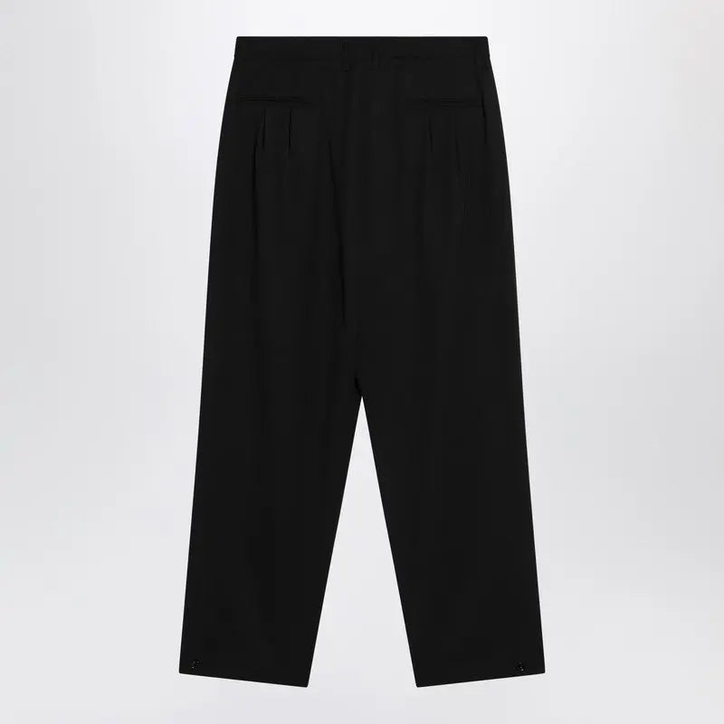 LEMAIRE Black drawstring pants in wool blend Lemaire
