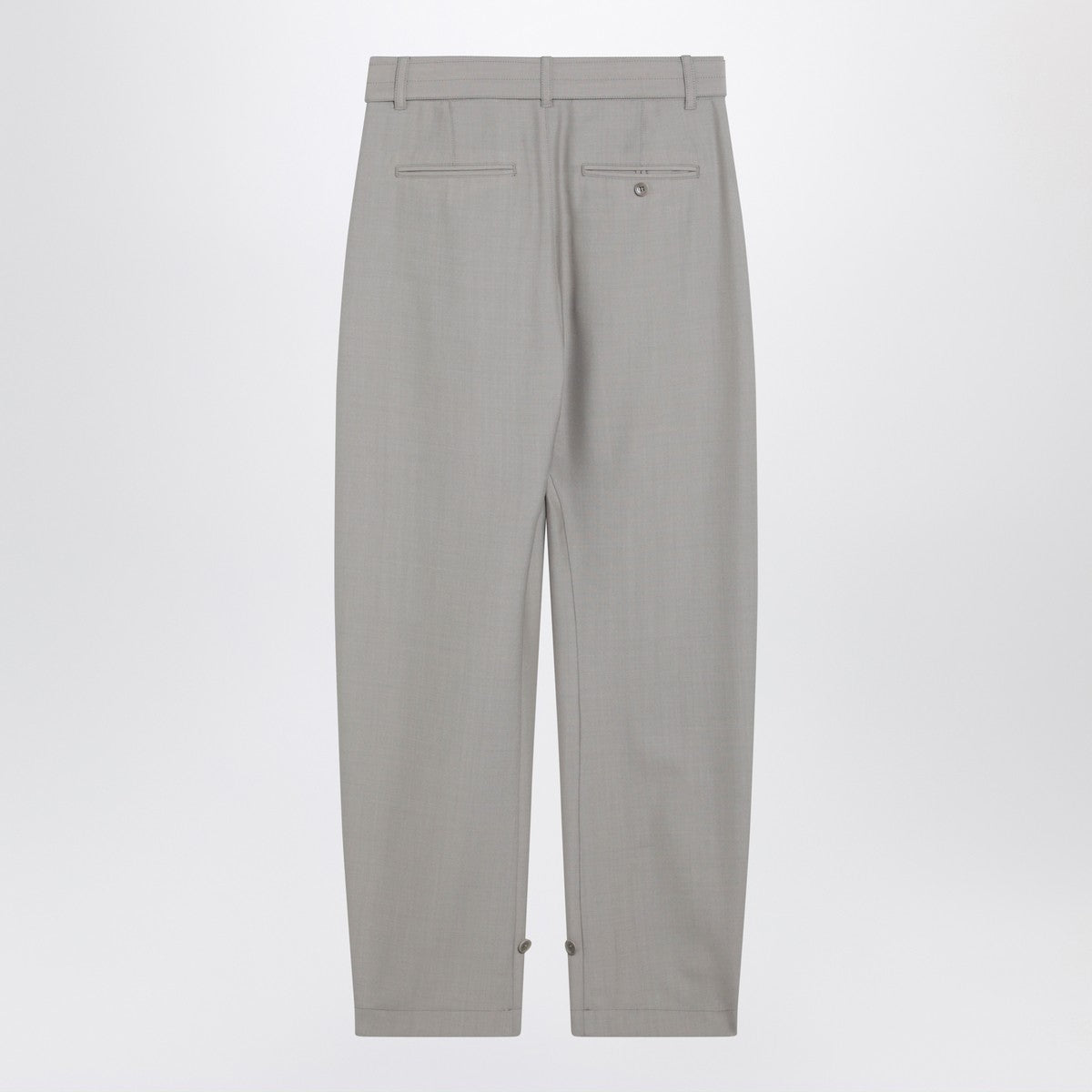 LEMAIRE Taupe trousers with ankle tabs
