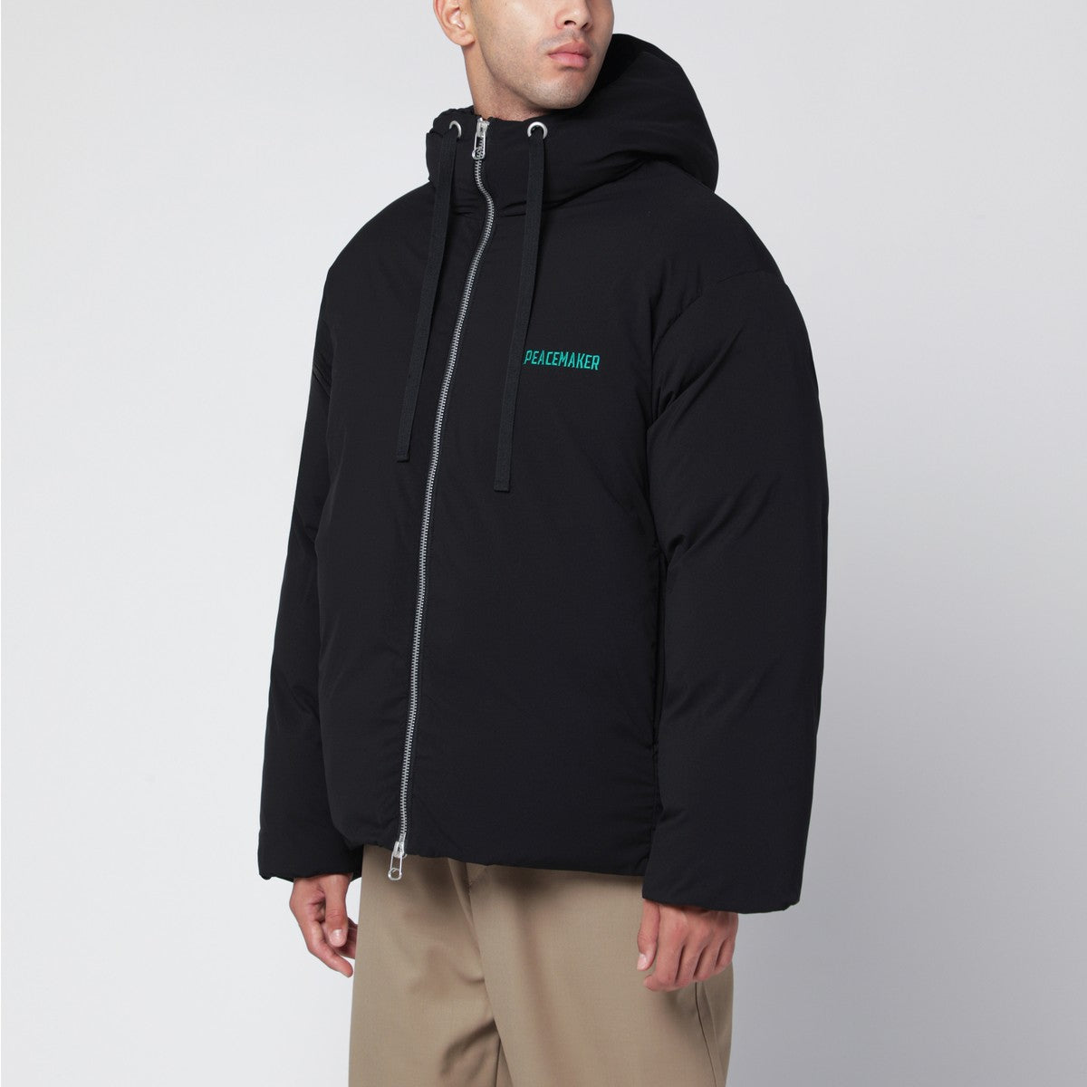 OAMC Black Peacemaker puffer jacket with logo embroidery Oamc 