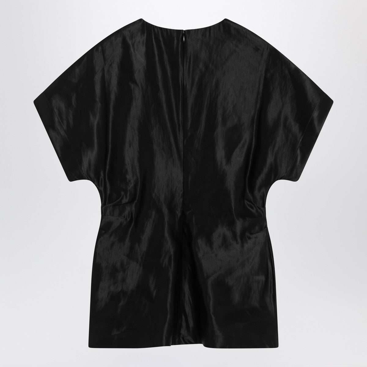 LouLou De Saison Black T-shirt in linen and silk LouLou De Saison 