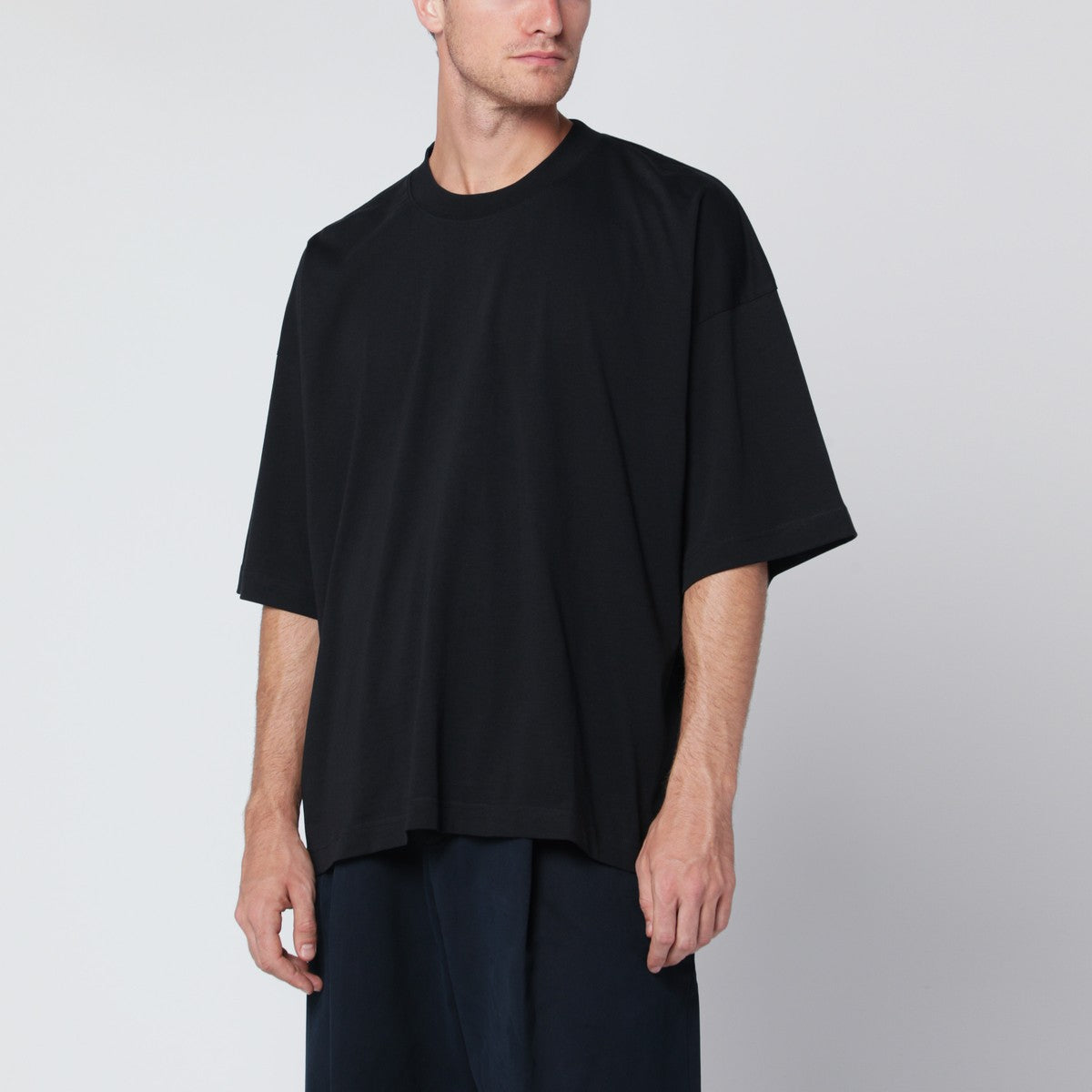 STUDIO NICHOLSON Oversized black cotton T-shirt Studio Nicholson 