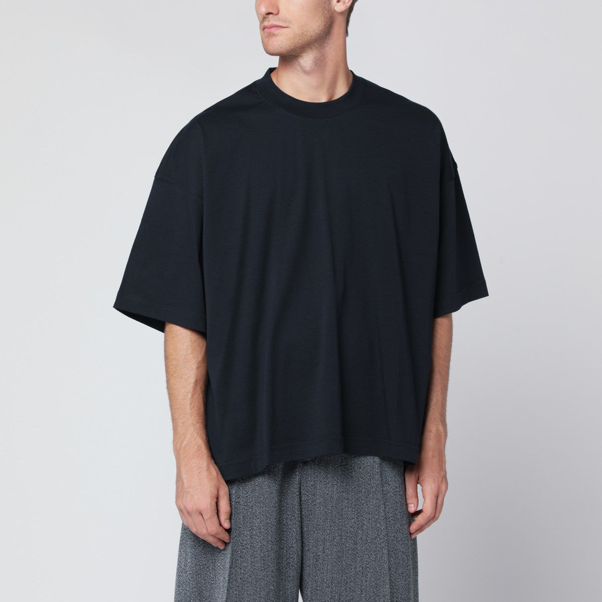 STUDIO NICHOLSON Oversized navy blue cotton T-shirt Studio Nicholson 