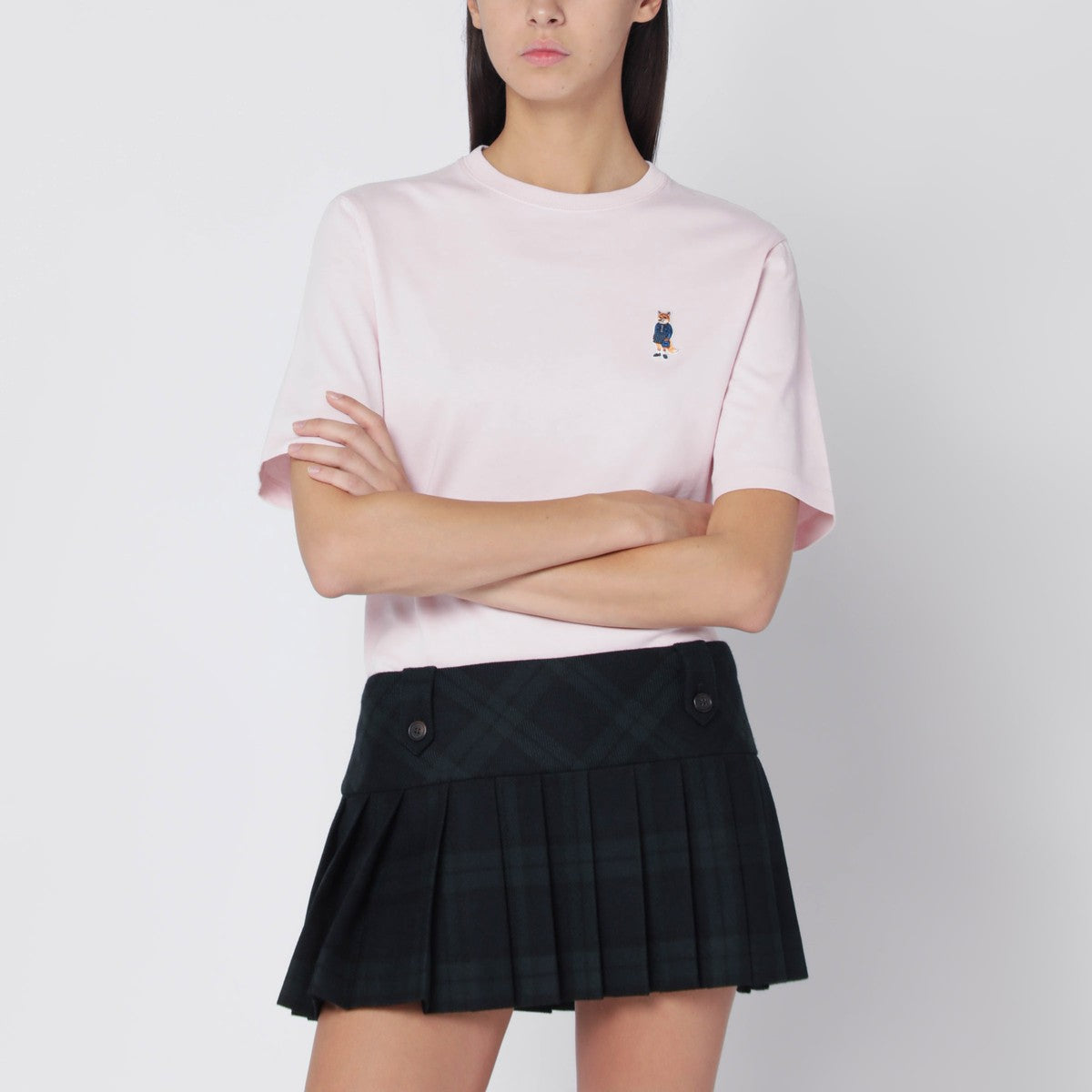 Maison Kitsuné Light pink T-shirt with logo patch Maison Kitsuné 