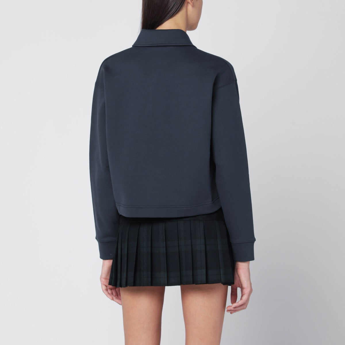 Maison Kitsuné Navy polo-style sweatshirt with logo patch Maison Kitsuné 