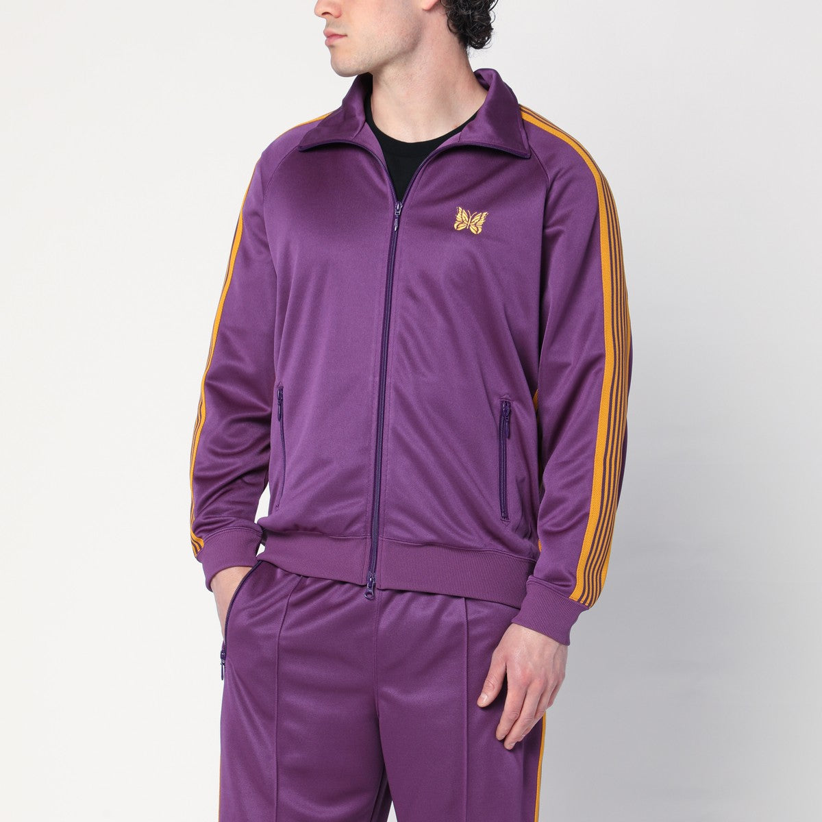 Needles Purple/ochre zip sweatshirt Needles 