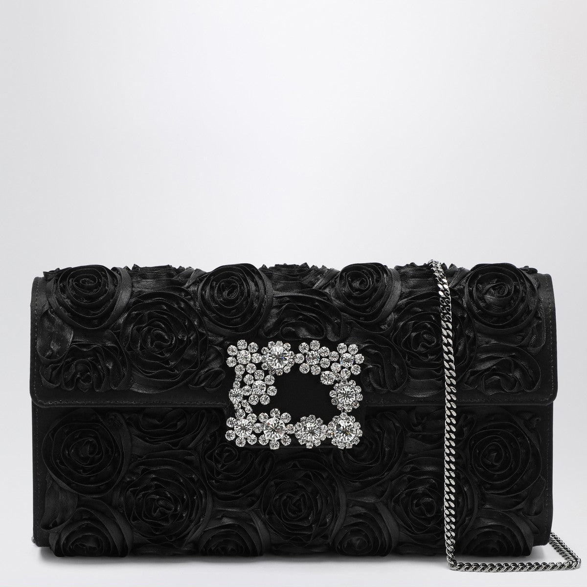 ROGER VIVIER Black Flower clutch bag Efflorescence Roger Vivier 