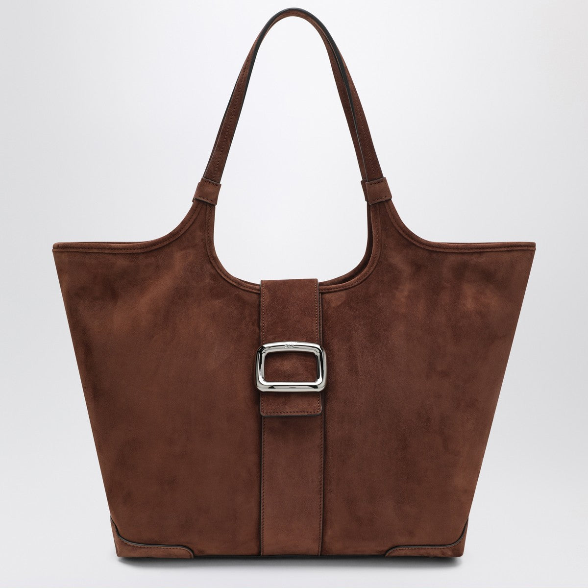 ROGER VIVIER Viv'' Choc Medium Shopping Bag in brown suede Roger Vivier 