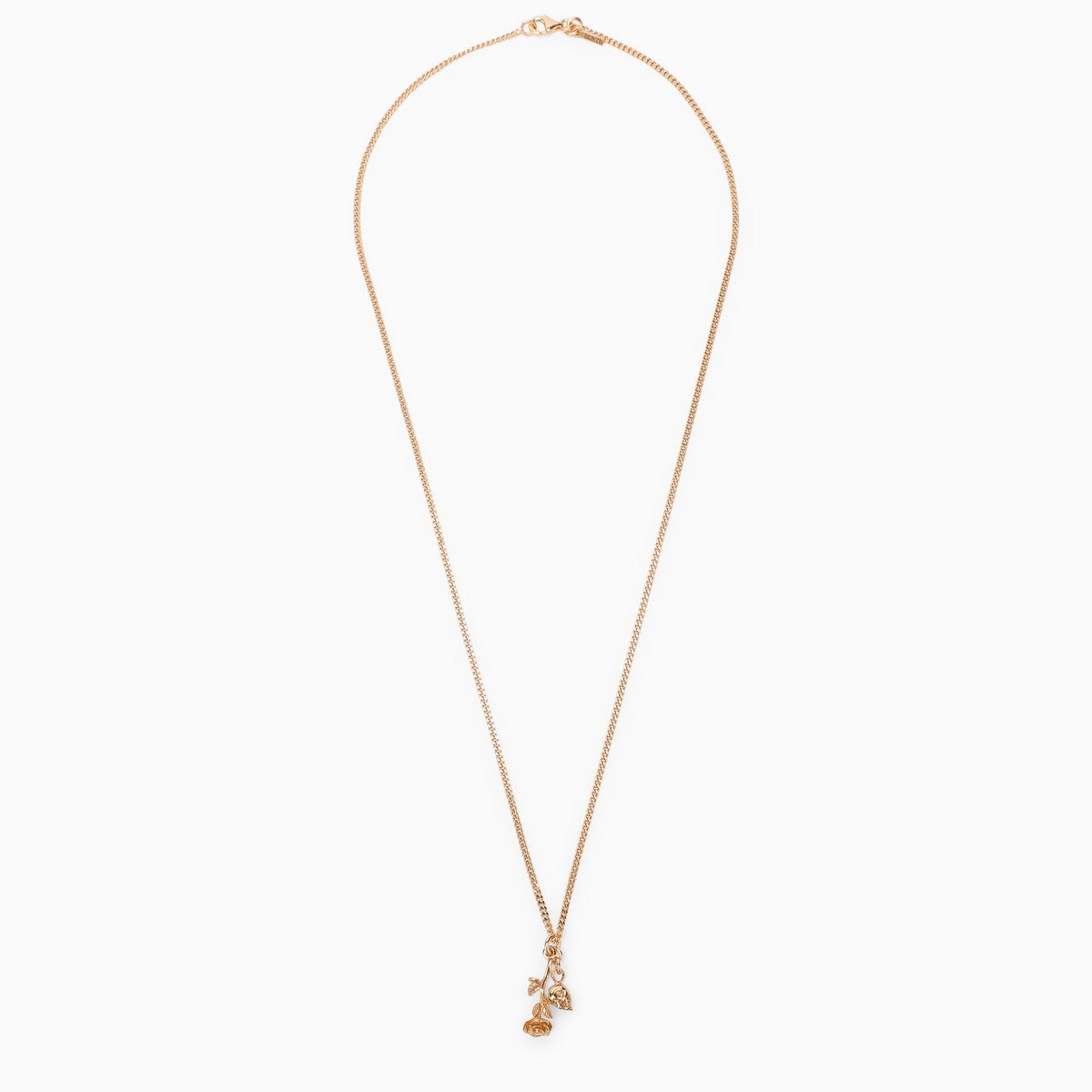 Emanuele Bicocchi Rose and skull necklace in 925 gold-plated silver Emanuele Bicocchi 